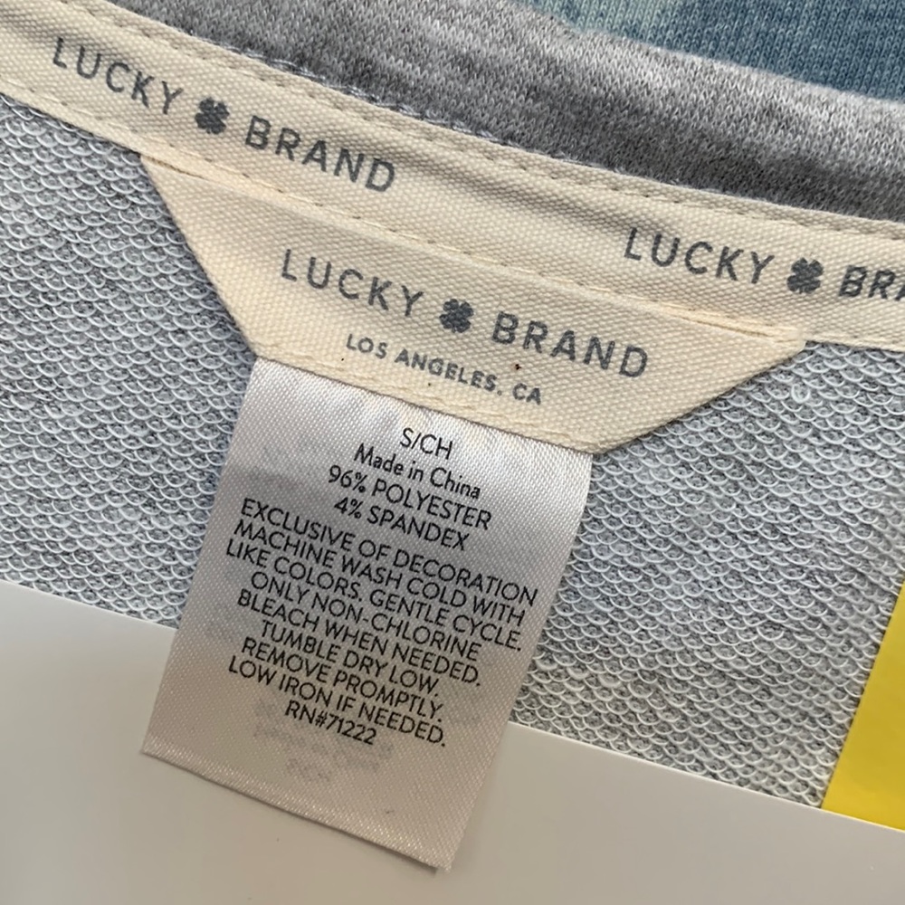 Lucky Brand 3-pc Short Sleep Set (Tank & S/Slv Top) Gray Women's Sz M-L XL NWT - Picture 7 of 12